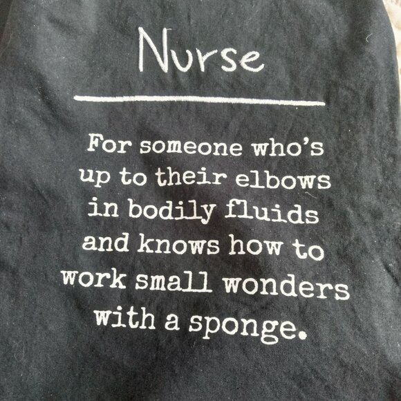 Nurse Dish Towel Primitives by Kathy Black White Kitchen Body FLuids Humor - Picture 3 of 6
